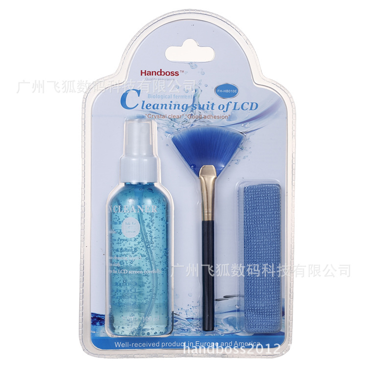 Hanboer Computer Keyboard Cleaning and Dust Removal Tools LCD Screen Cleaning Set (English Version, Three-piece set) Product Item Picture