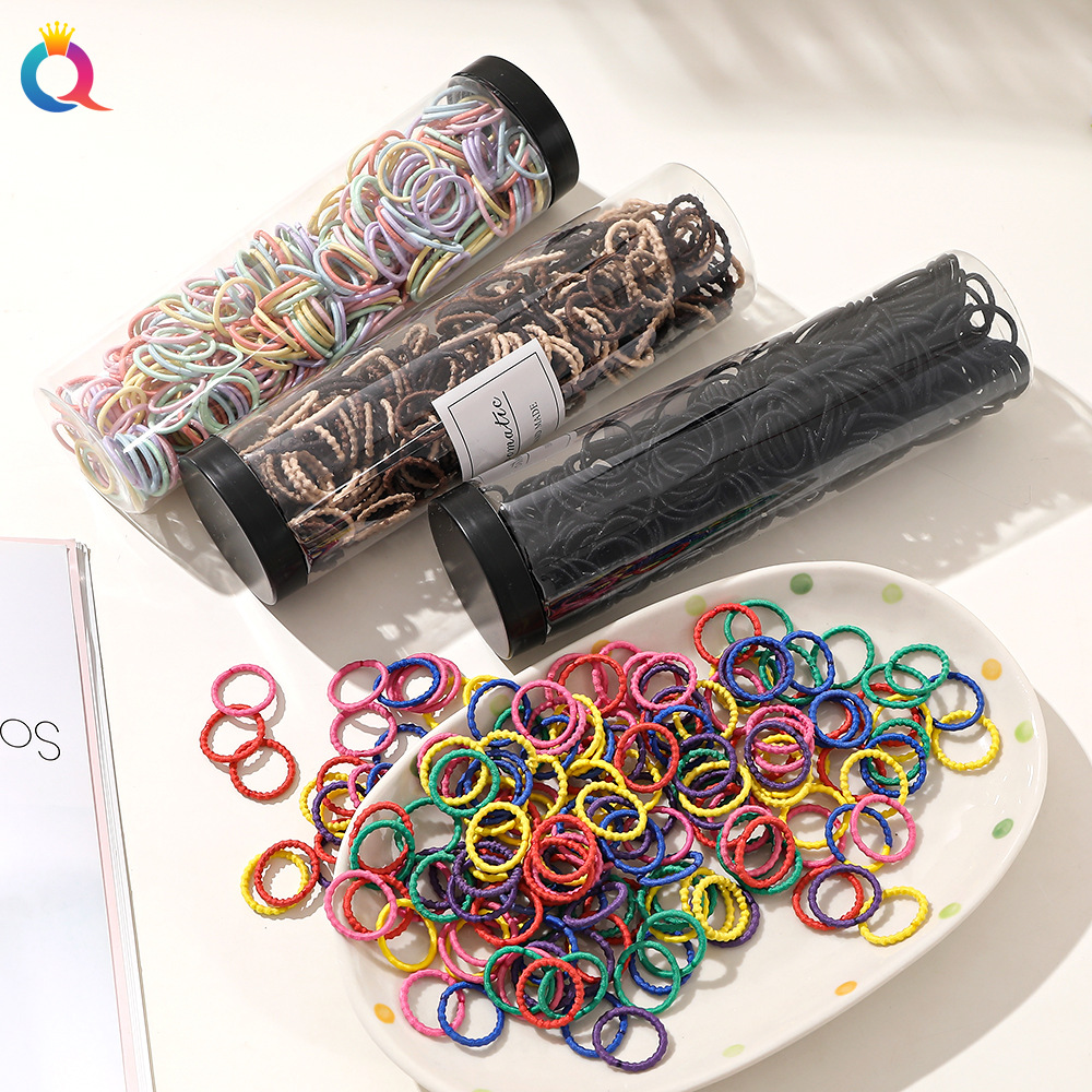 Qiyue high-elasticity hair ties, cute hair ties, children's and girls' rubber bands, braided hair bands, hair accessories, and head accessories wholesale Specification drawing