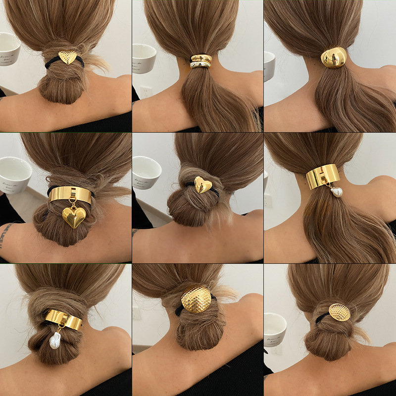 European and American cross-border jewelry, high-end heart-shaped pendants, headwear, geometric irregular, niche and elegant hair accessories, headbands, hair ties full figure