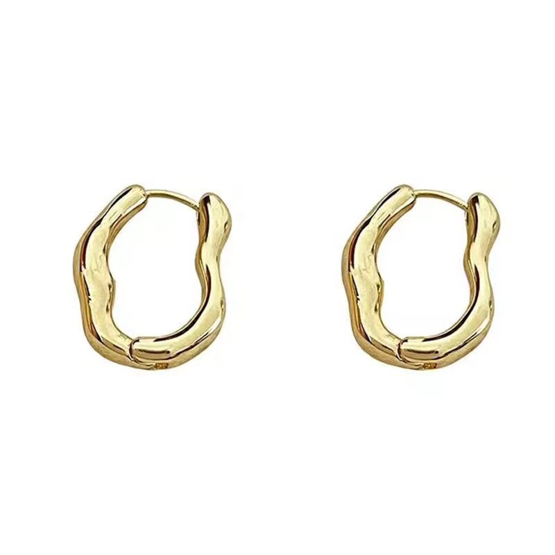 Simple and versatile, irregular geometric ear buckles for women, light luxury, niche and versatile, high-end ear studs, cold style earrings Item Picture