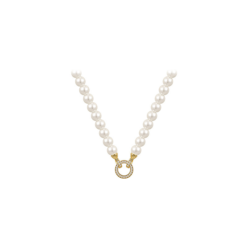 Magnetic clasp light luxury pearl necklace, women's light luxury, niche design collarbone chain, 2024 new style neckchain accessory Item Picture