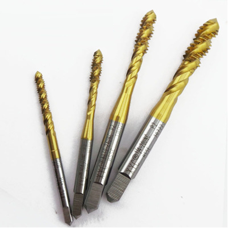 Golden N0.8-32UNC spiral tap, cobalt-containing machine cutting tap, American-made tap full figure