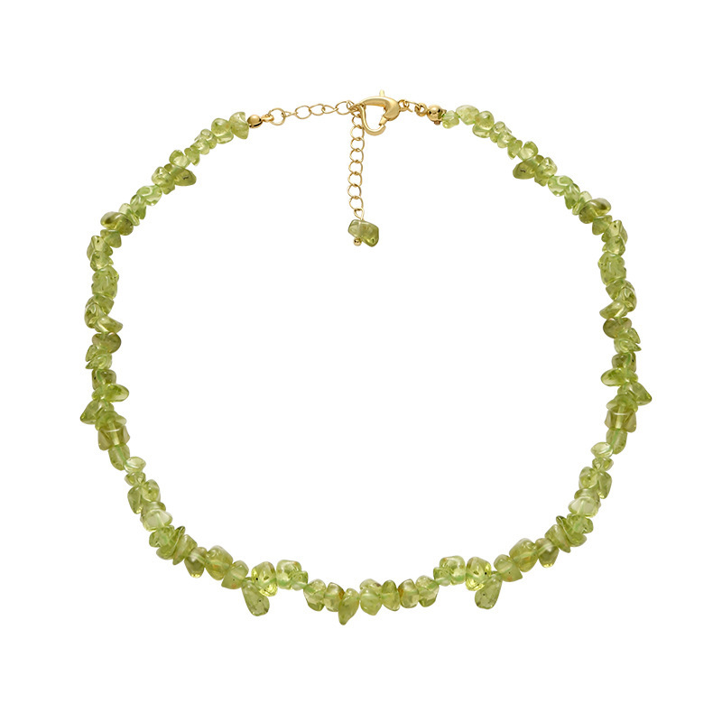 Summer green stone necklace for women wholesale, light luxury, unique and distinctive collarbone chain, high-quality retro spice girl necklace Item Picture