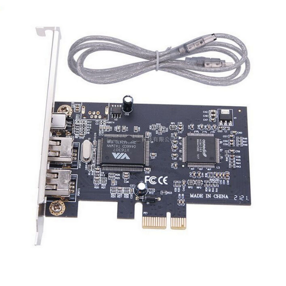 PCI-E 1394 video capture card, camera DV capture card, PCIE 1X 1394 Firewire card, driver-free full figure