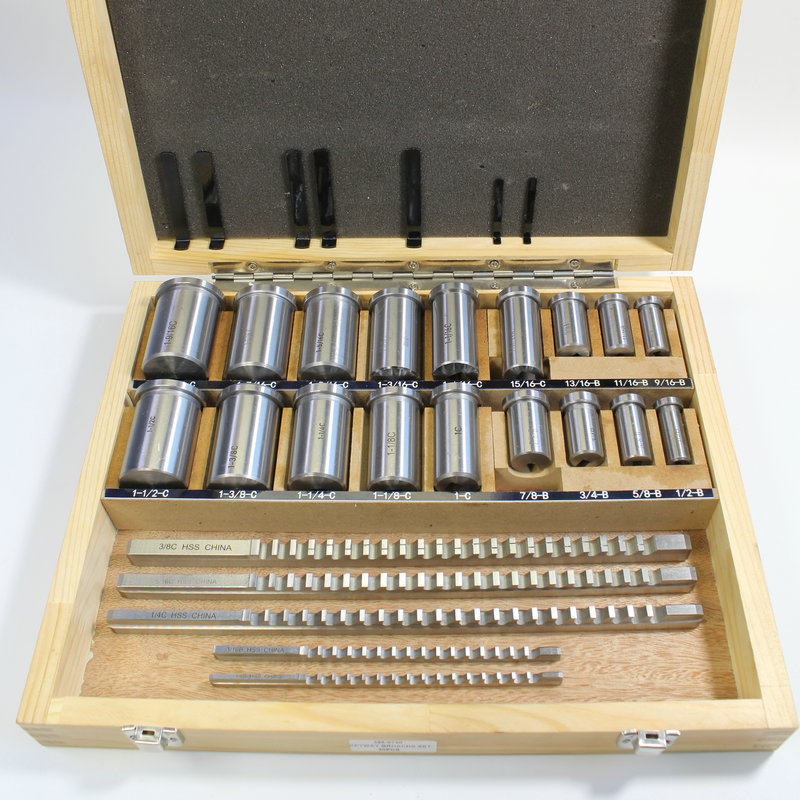 30-piece British standard broach set, involute spline broach standard parts, metric broach keyway push tool in stock Specification drawing