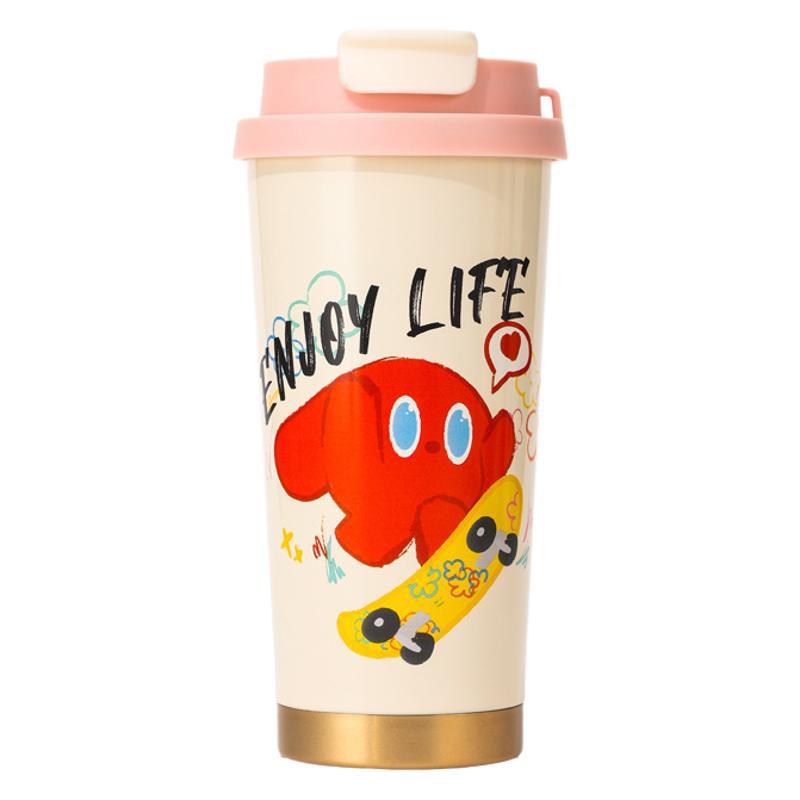 Cartoon high-appearance coffee cups, large-capacity stainless steel insulated cups, portable and cute water cups for cross-border wholesale Item Picture