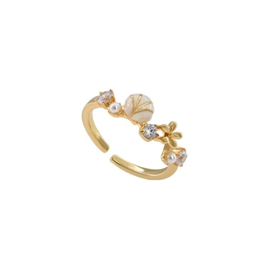 The niche design of the shell zircon ring for women exudes a sense of light luxury and sophistication. It is a gentle and versatile open-ring trend Item Picture