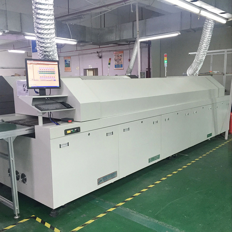 Large-scale energy-saving eight-zone reflow soldering and assembly fully automatic reflow soldering machine, SMT assembly reflow soldering machine manufacturer Specification drawing