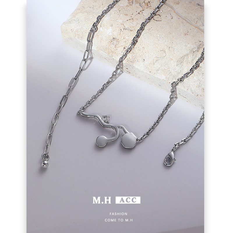 Korean-style Opal stone necklaces are versatile and elegant for women. Wholesale of cold collarbone chains with exquisite and high-end chain necklaces is a trend Specification drawing