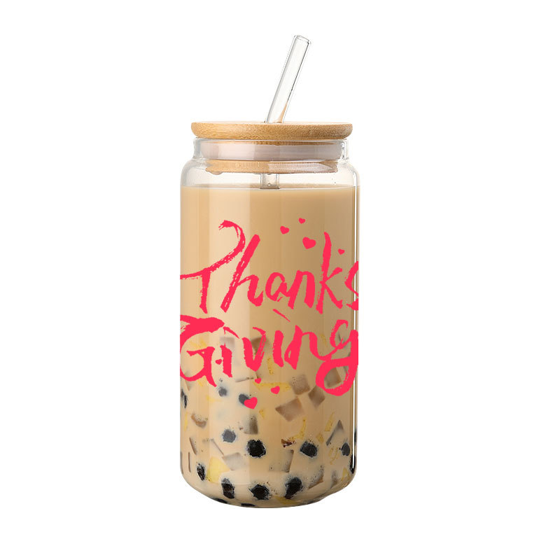 Single-layer cola glass cup, Christmas Halloween logo printed pattern, high-temperature resistant tea cup, advertising cup, gift water cup Application Scenario