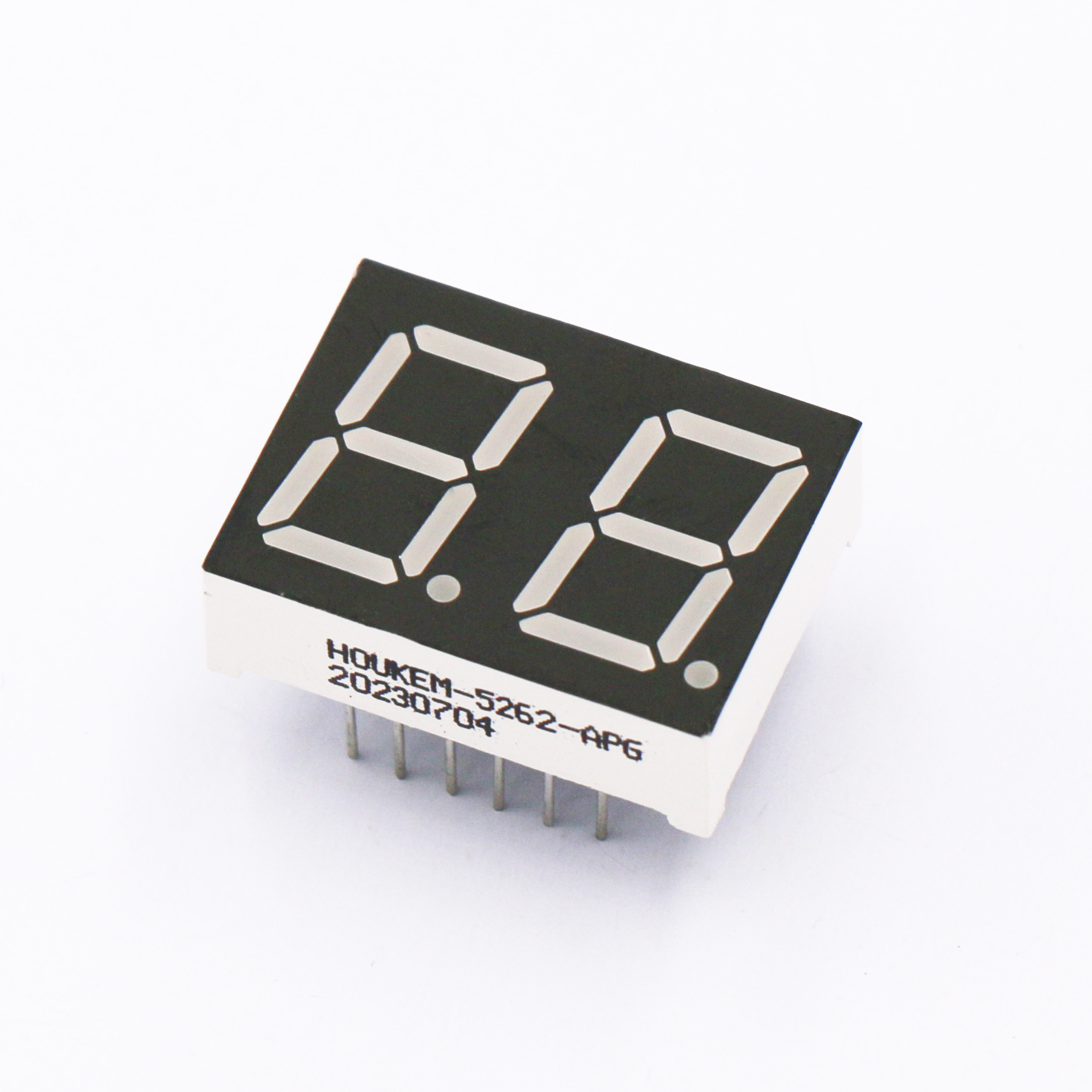 The manufacturer supplies 2-digit orange LED digital tubes and 7-segment LED digital tubes HOUKEM-5621BO Specification drawing