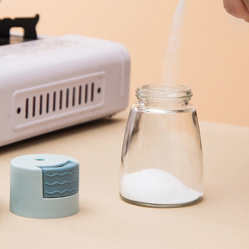 Kitchen quantitative seasoning jar, press-type salt control bottle, household seasoning box, sealed moisture-proof salt jar, monosodium glutamate salt seasoning bottle Specification drawing