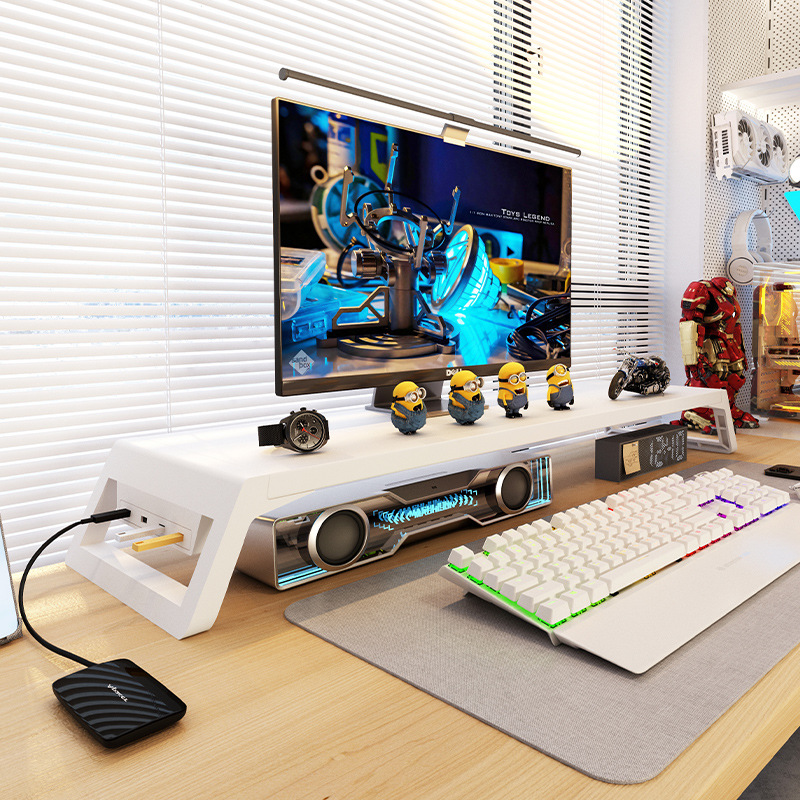 Desktop computer height-increasing stand, gaming desktop storage, USB expander, monitor, display screen, home stand, notes details Picture