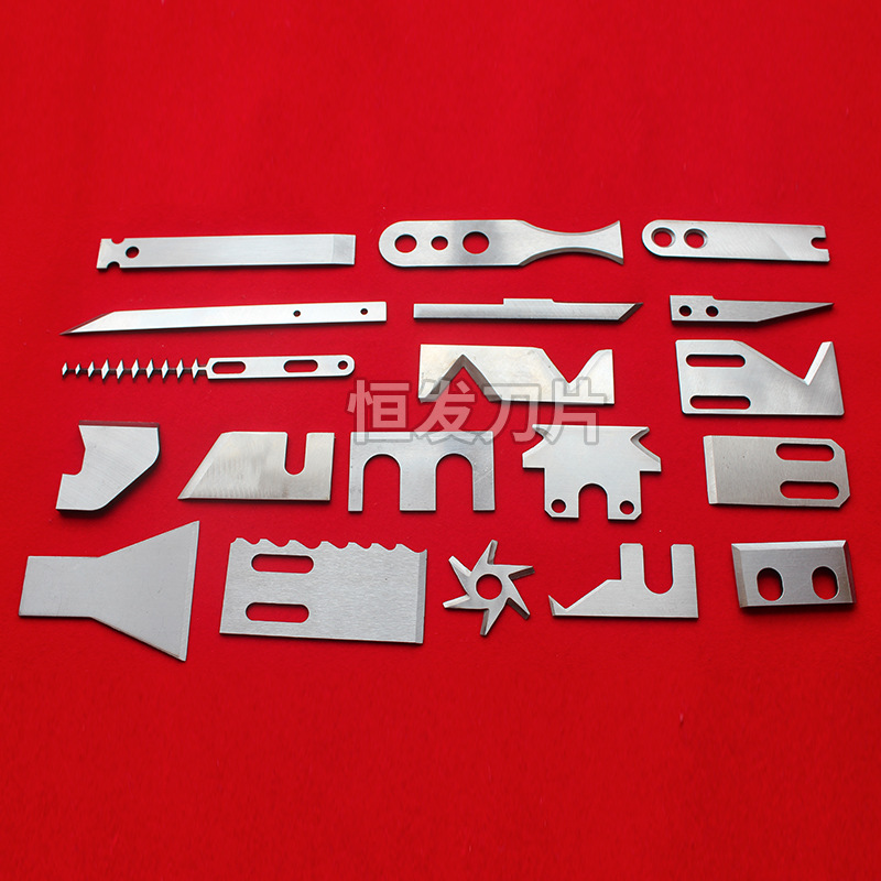 Irregular-shaped blades, arc-shaped knives, long strip cutting knives, stainless steel food knives, teeth, knife strips, multiple specifications Specification drawing