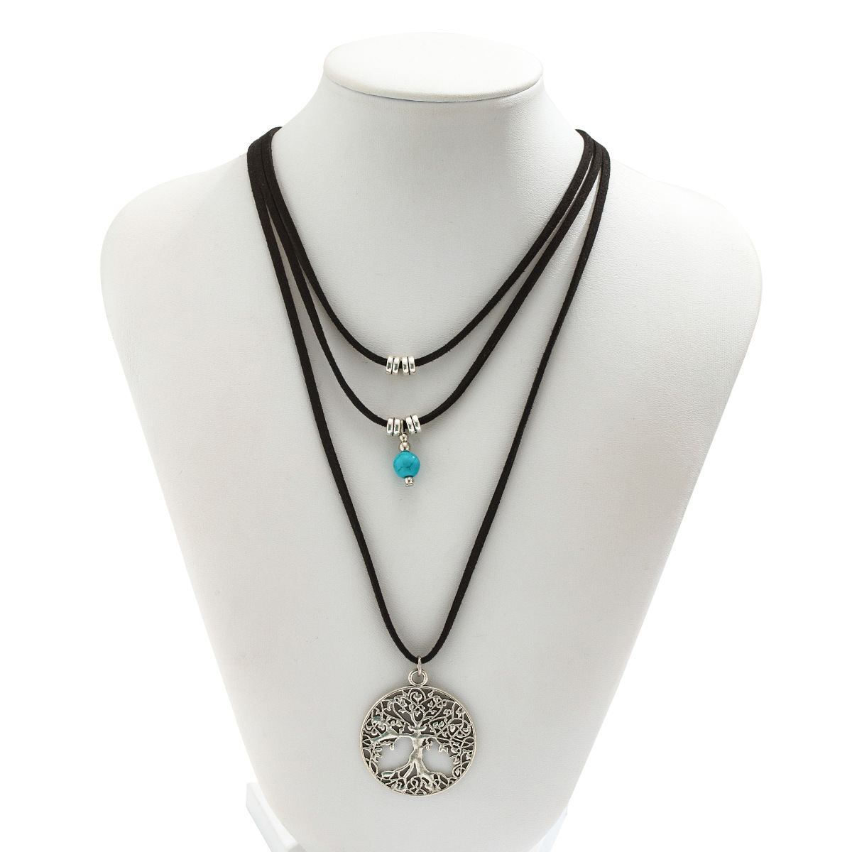 European and American cross-border jewelry, retro and niche life tree pendant necklace, Time gem, Harajuku style punk necklace for women Item Picture