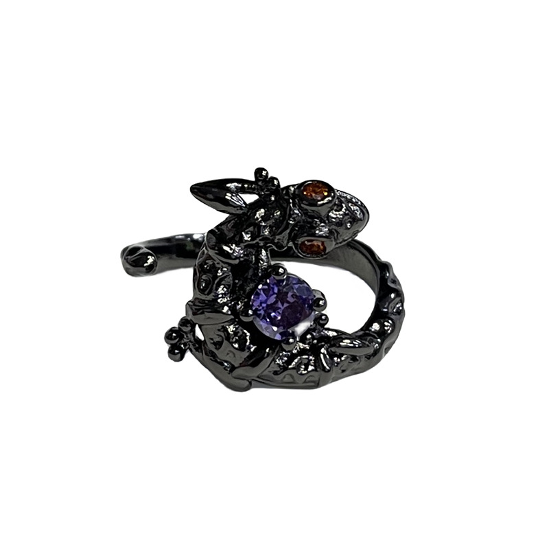 Dark European and American punk personality open ring, a niche cold style hip-hop trend, versatile and fashionable accessory ring Item Picture
