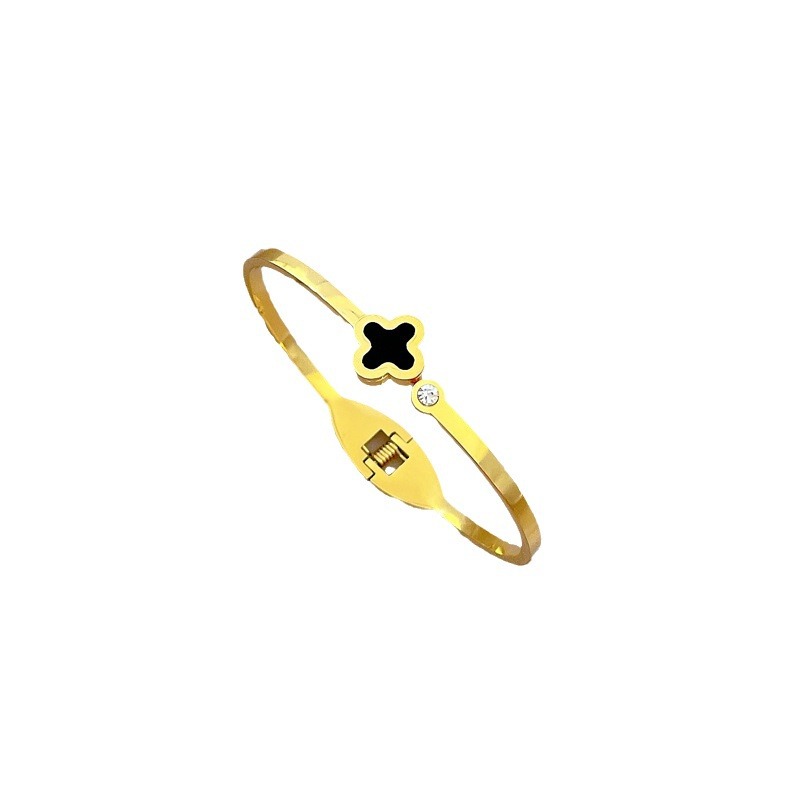 【 All-titanium Steel 】 European and American INS style lucky titanium steel bracelet, minimalist cross-border retro fashionable stainless steel jewelry Item Picture