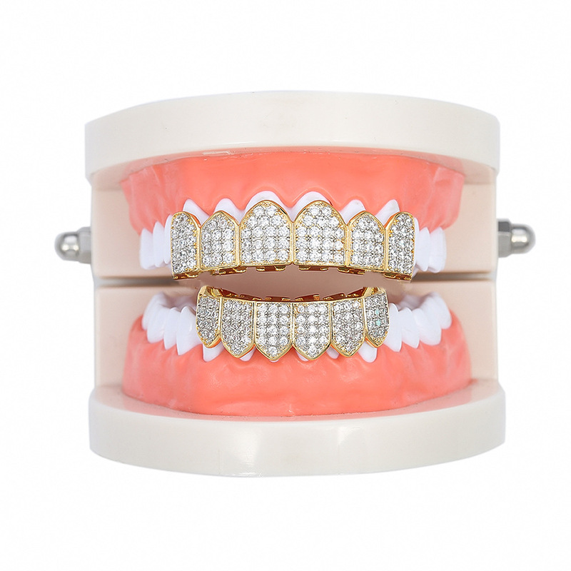 European and American braces, hip-hop accessories, micro-inset zircon braces, Halloween costumes, exaggerated and unique hip-hop factory supply Application Scenario
