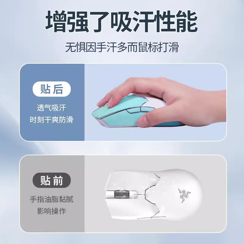 Suitable for use: Viper V2pro mouse anti-slip Patch, v2pro sticker, sweat-absorbing Film, palm Protection Patch, All-inclusive sweat-proof patch Specification drawing