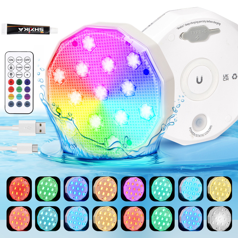 New best-selling products: rechargeable swimming pool light, remote control diving light, LED color-changing aquarium atmosphere light, private mold cabinet decoration full figure