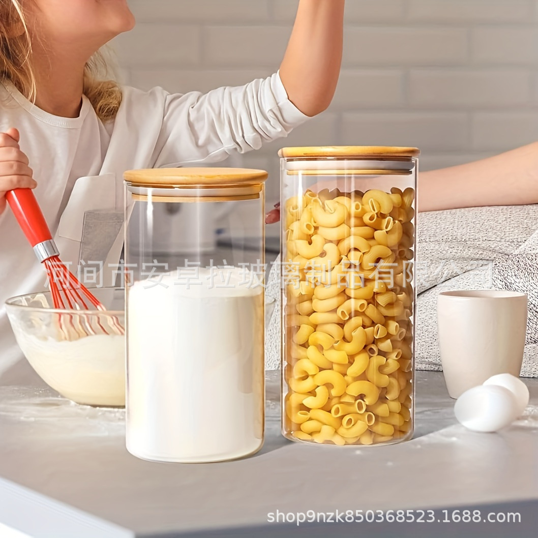 Wholesale household glass sealed jars, food-grade multi-purpose large-capacity tea, grain and dried tangerine peel storage jars from the manufacturer details Picture