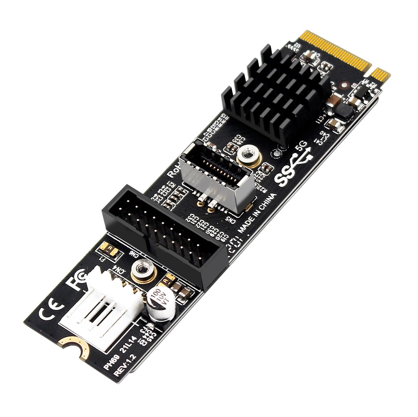 PH69 M.2 MKEY PCIe to Front USB3.1 5Gb TYPE-C+ 19/20-pin expansion card details Picture