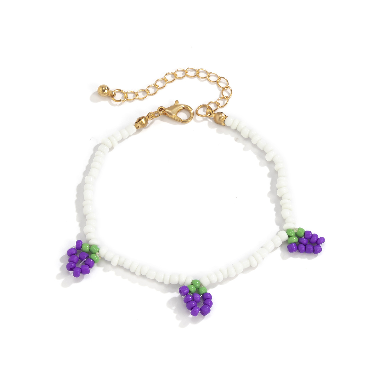 European and American cross-border jewelry, sweet and cool woven fruit and small grape pendant necklace, simple geometric beaded rice bead necklace Application Scenario