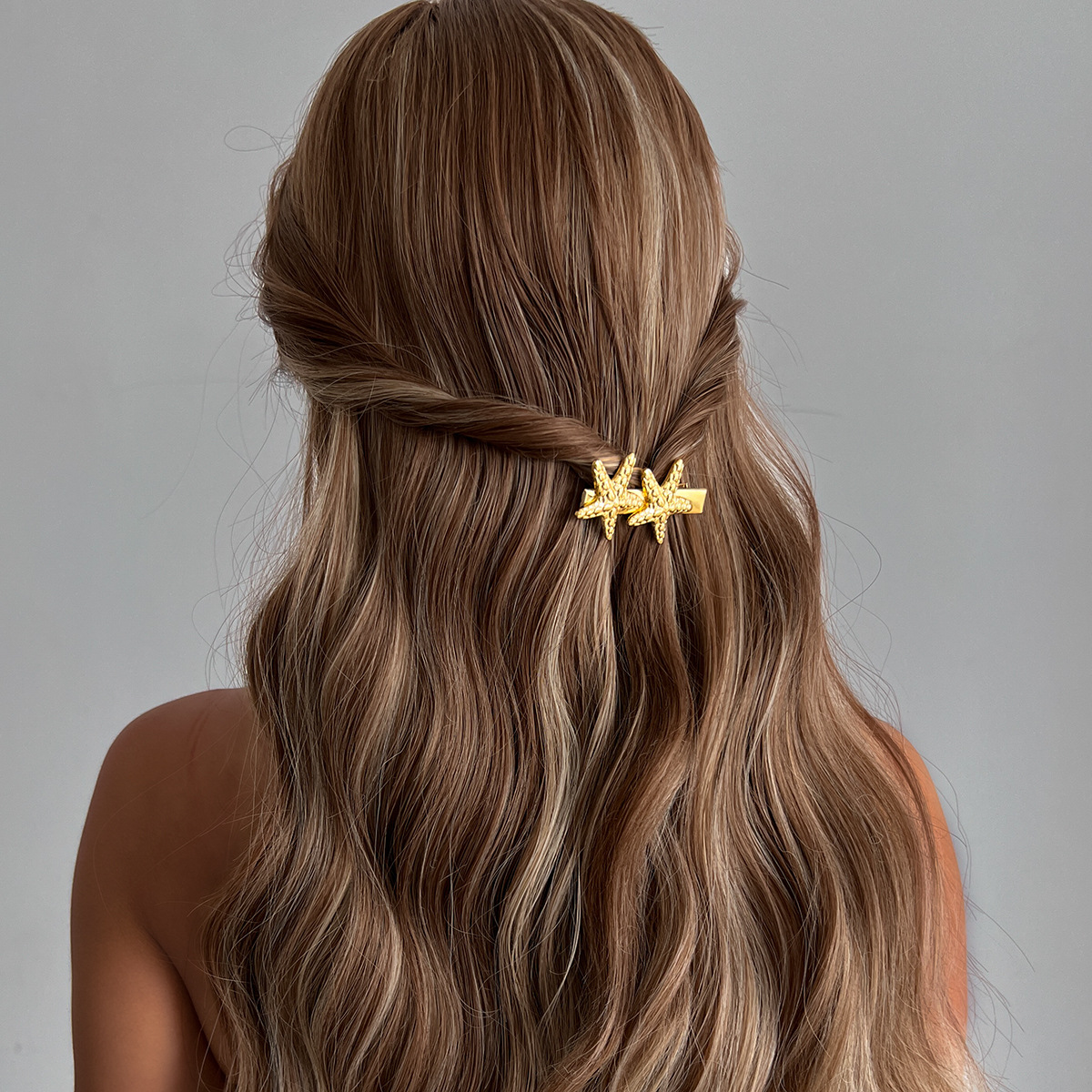 European and American cross-border ins style hair clips, high-end and versatile alloy headwear, double-layer bow hair clips and hair accessories wholesale Specification drawing