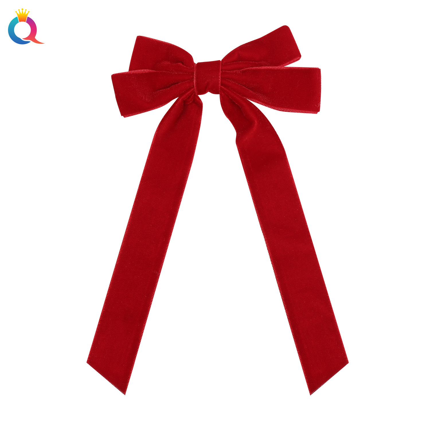 Wholesale of Qiyue Amazon velvet bow ribbon hair clips, elegant women's back head updo duckbill clips hair accessories Item Picture