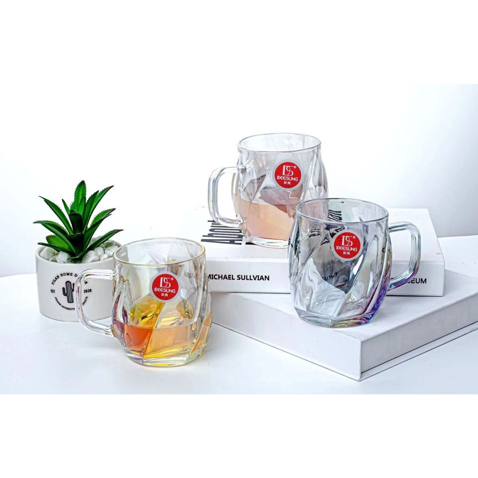 Colorful and dazzling high-appearance-level glass cups, bar Weituji cups, household cups, water cups, InS-style opposite-sex twisted pattern cups Item Picture