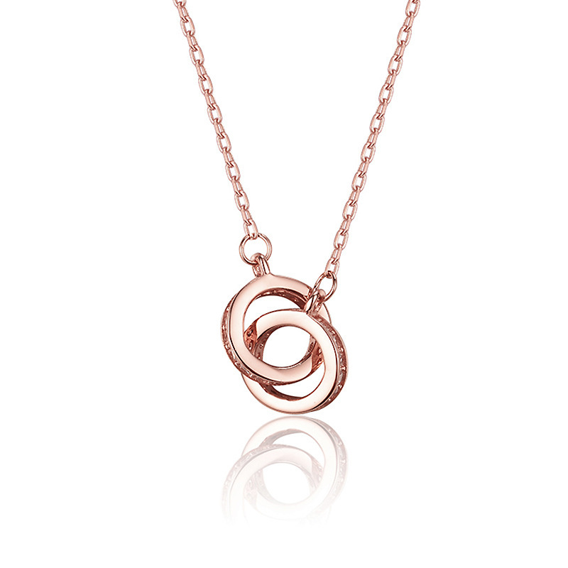 Lucky interlocking titanium steel necklace for women, simple and elegant style, Douyin Internet celebrity collarbone chain for women, snake bone chain trendy matching accessory Item Picture