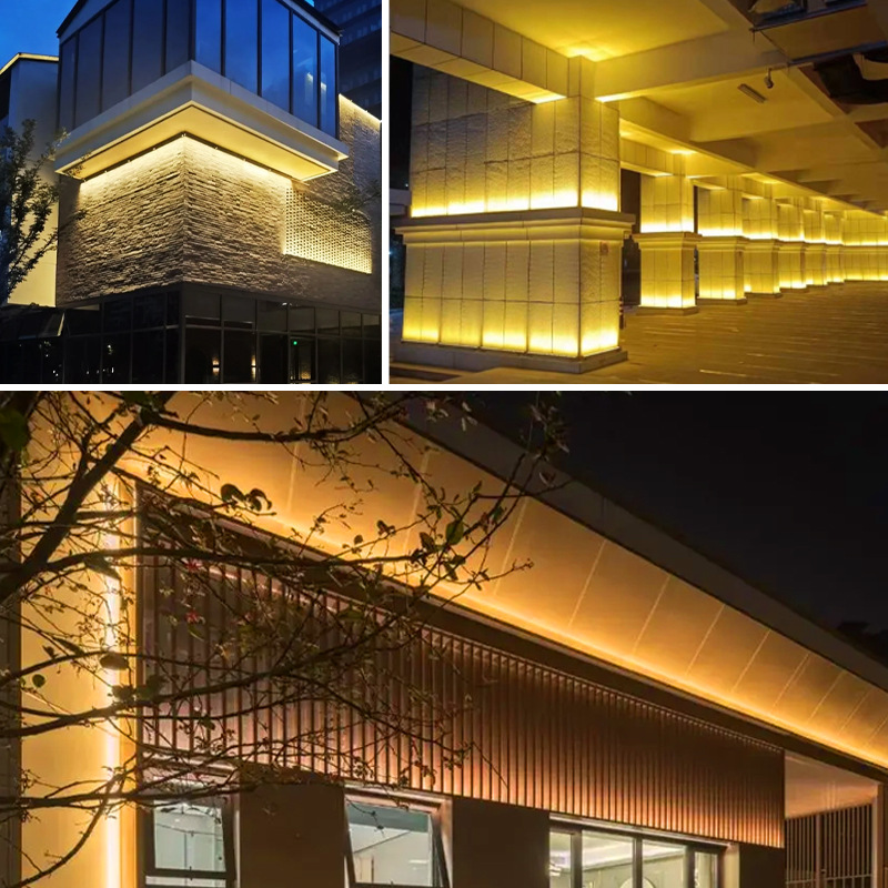 led wall-washing lights, outdoor lighting 24v strip lights, long strip contour lights for building exterior walls, and seven-color advertising projectors Application Scenario