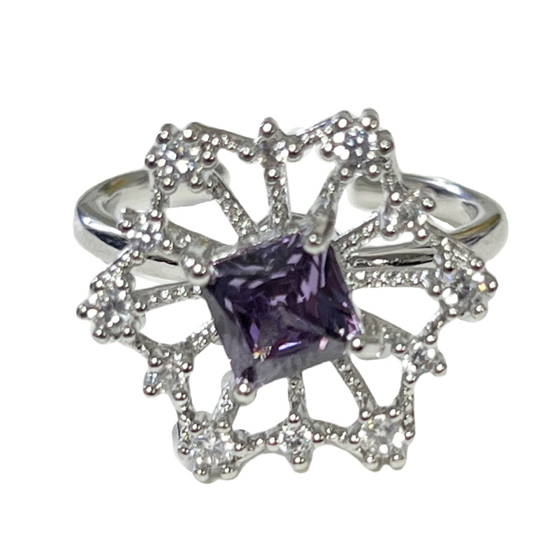 Camellia series full diamond flower, high-end, sweet and cool open ring, women's fashion, simple and cold style, niche ring Item Picture