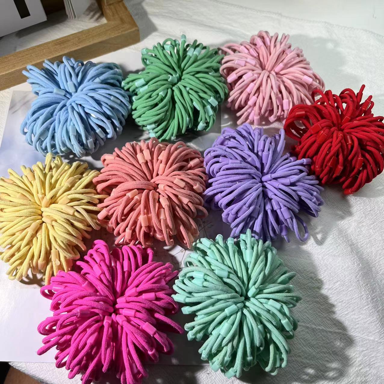 High-elasticity candy-colored hair bands, hair ties, leather bands, diy hair accessories for women, simple hair ties, high-end hair ties wholesale full figure