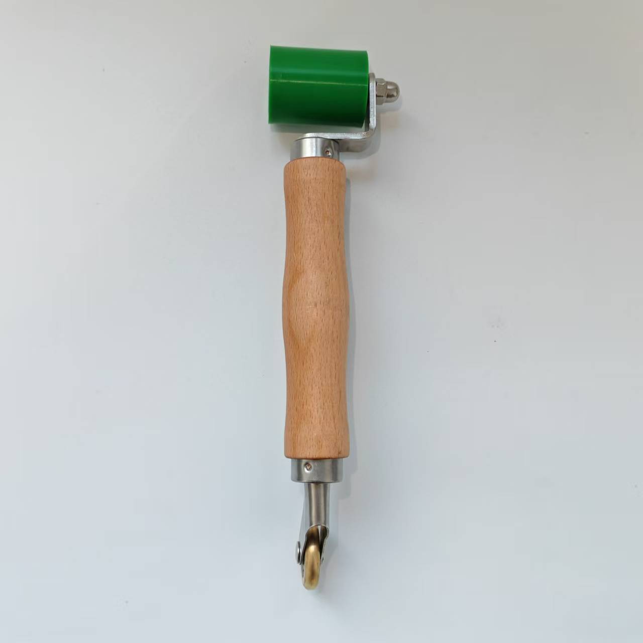 PVC waterproof roll hand pressure wheel roller, high-temperature silicone Teflon pressure wheel, hot air welding gun accessory, wooden handle hook undefined