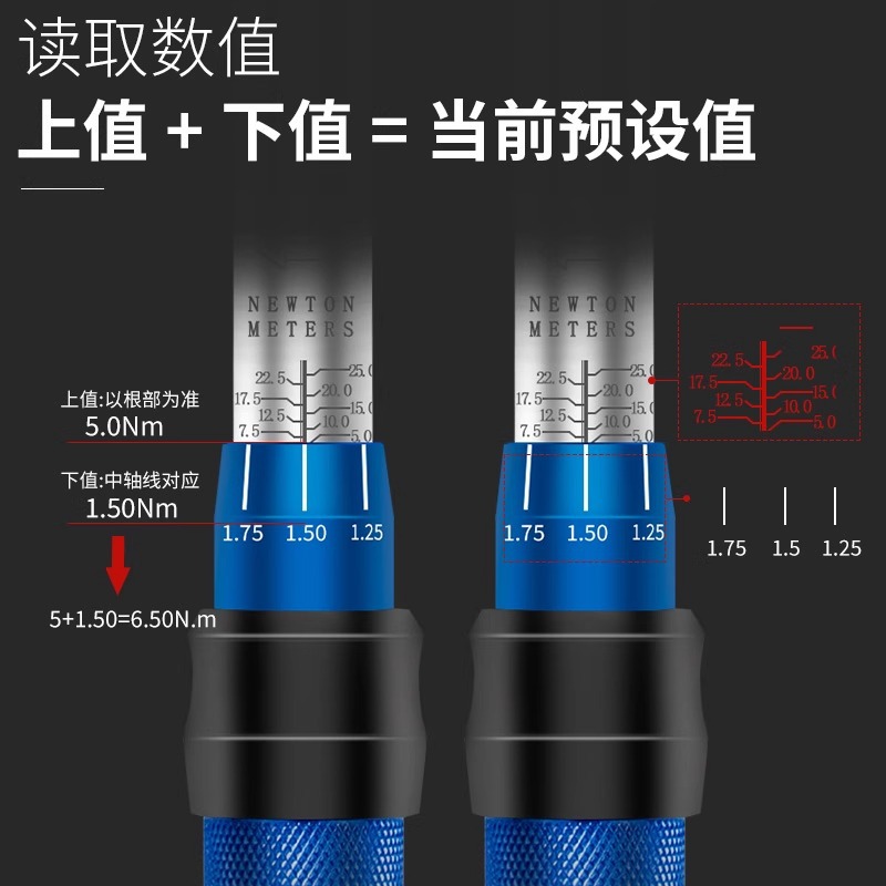 1/4 preset torque wrench 1-5N small flying scale anti-slip handle torque adjustment tool wrench for car maintenance Application Scenario