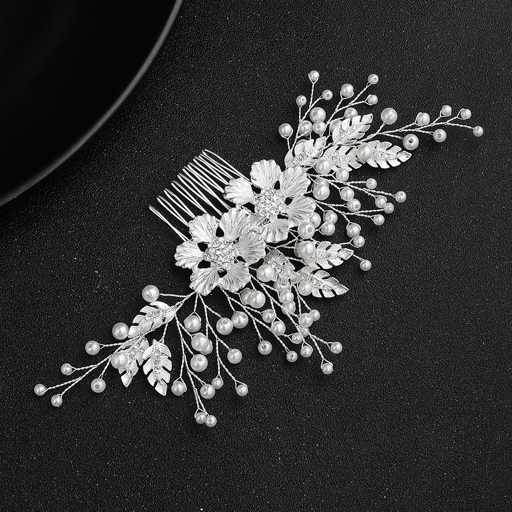 miallo cross-border exclusive DIY handcrafted bridal hair accessories, alloy flowers, diamond-encruffled combs, high-end wedding accessories full figure