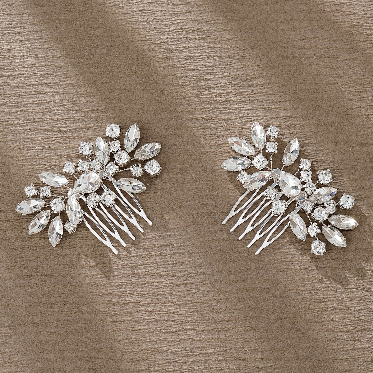 European-style new hair accessory with full diamonds, bride's hair accessory, studio decoration, upside-down comb set, updo hair accessory Specification drawing