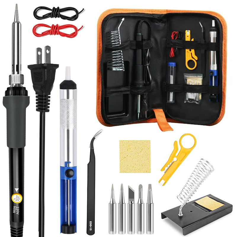 Cross-border supply of 15-piece soldering iron sets, 60/80W European, American and British standard maintenance and temperature adjustment tools Specification drawing