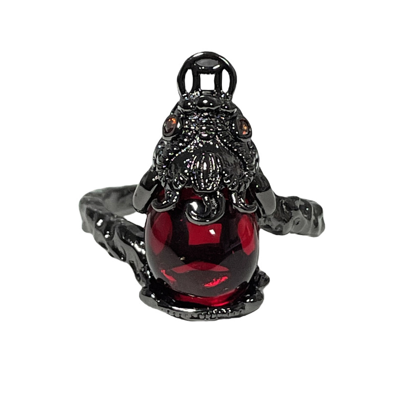 Cross-border European and American dark style snake-shaped spider alien punk open ring, unique female hip-hop niche design ring Item Picture