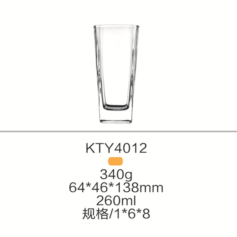 Creative whisky glass cups, transparent square water cups, bar spirits cups, heat-resistant tea juice beer mugs, LOGO Item Picture