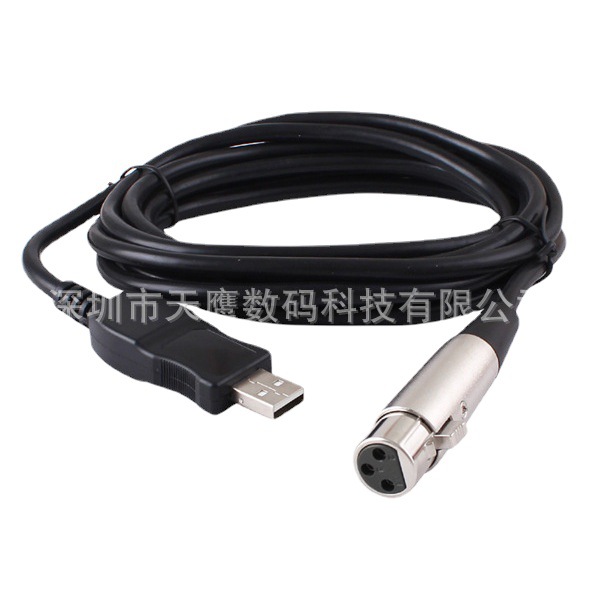 USB MIC CABLE Microphone cable, computer USB to XLR microphone connection cable, USB electric guitar cable details Picture