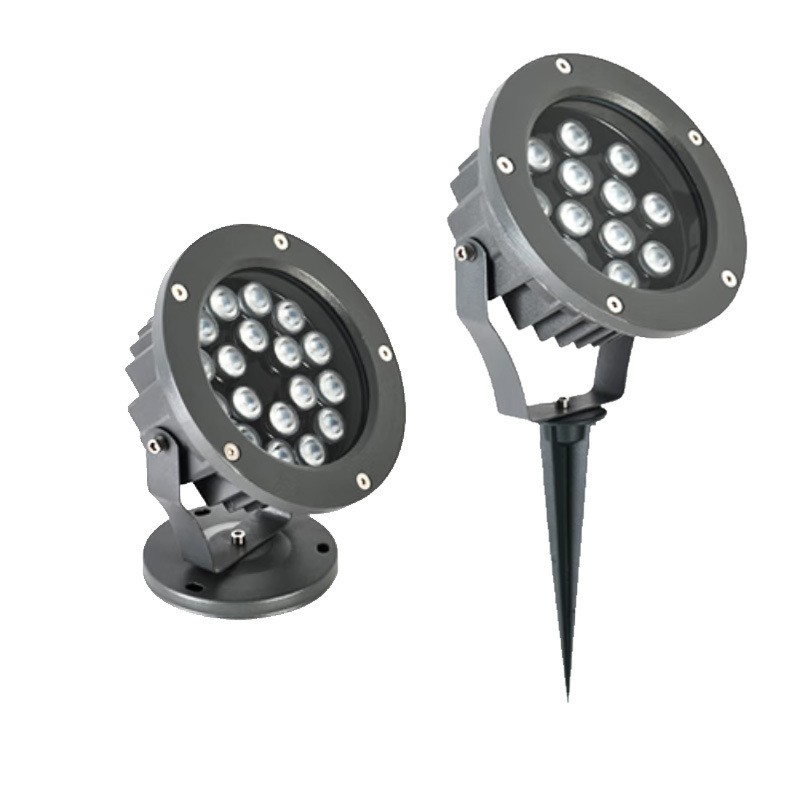 Outdoor waterproof circular floodlight, spotlight, beam of light, garden mud insertion and tree illumination light, ground insertion light, column illumination light Item Picture
