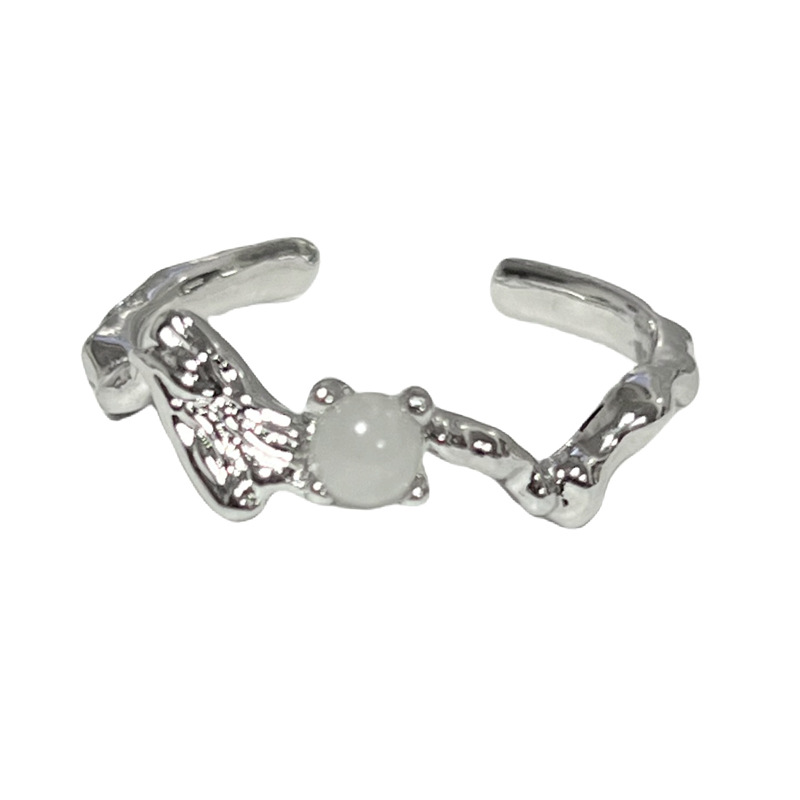 Simple and plain cat's eye stone, versatile and fashionable open ring, women's niche design, high-end, exquisite and individual index finger ring Item Picture