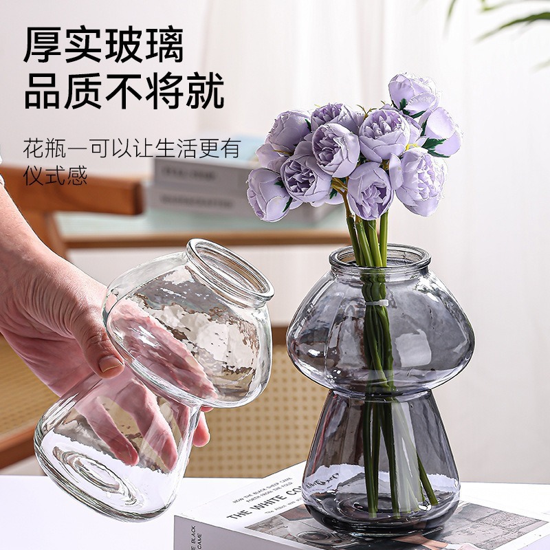 Light luxury glass vases, simple and creative irregular vases, living room table flower arrangement decorative items, wholesale vases Specification drawing