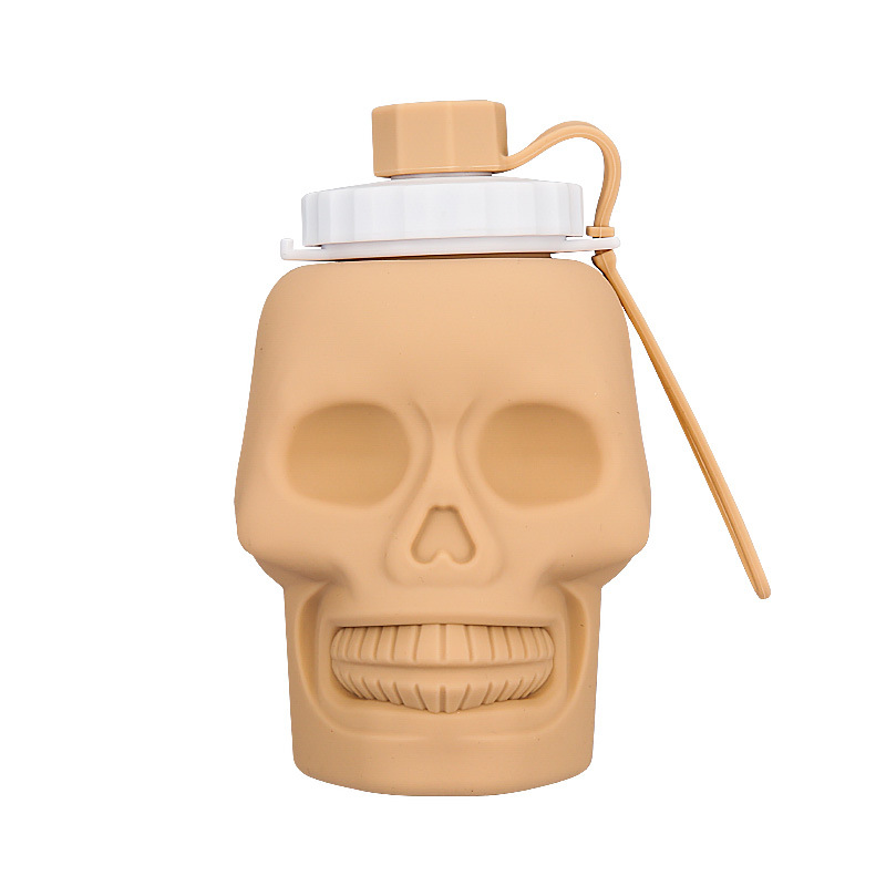 Manufacturer's cross-border Halloween skull creative silicone folding cup, popular toy, sports water bottle, portable cup Item Picture