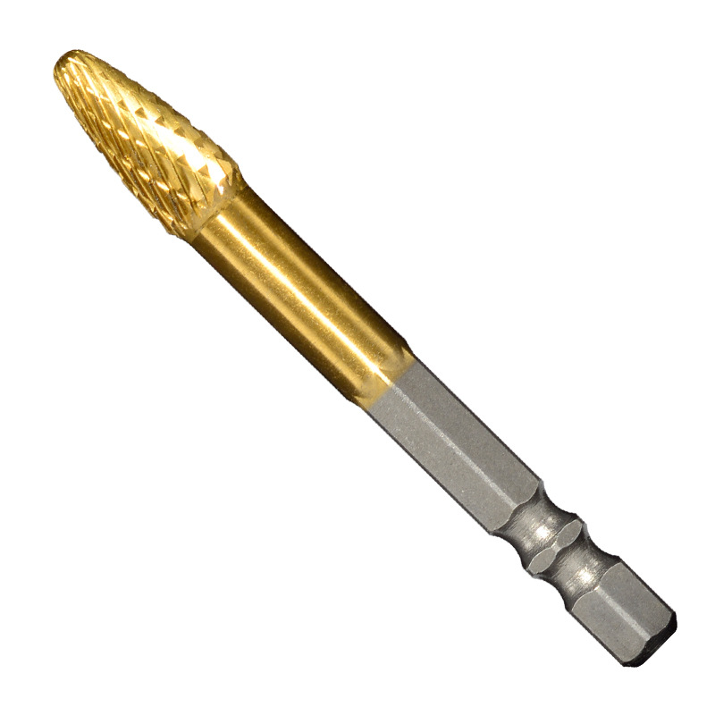 Rotary file alloy milling cutter, hand drill reaming, grinding and polishing wonder tool, hexagonal handle tungsten steel rotary file grinding head Item Picture