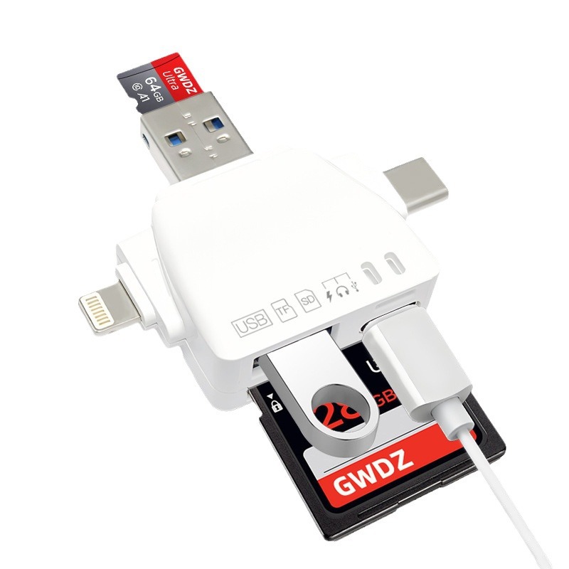 New 7-in-1 multi-functional USB flash drive, memory card reader, mouse, keyboard, hard disk, earphone OTG adapter Item Picture