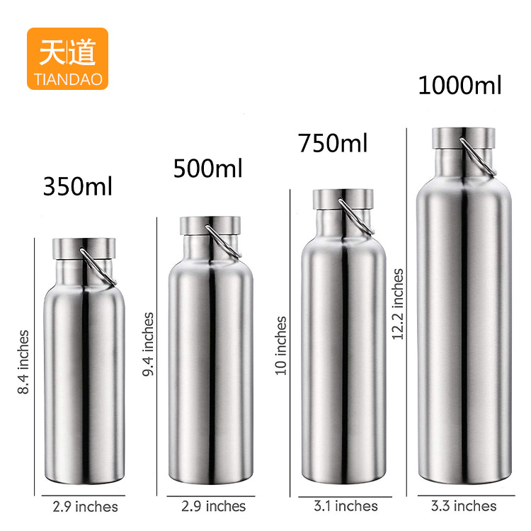 Cross-border double-layer vacuum stainless steel insulated cup, double-lid portable travel kettle, large-capacity outdoor sports water kettle details Picture
