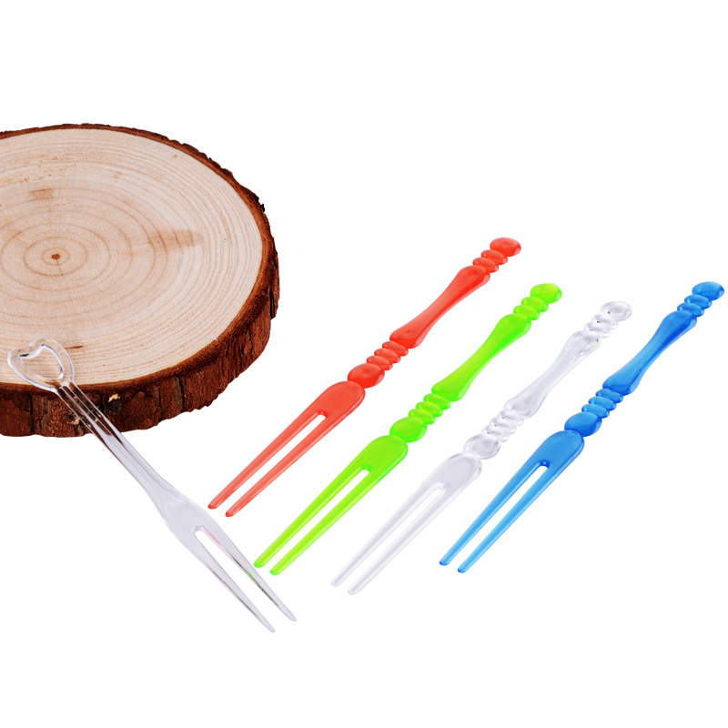 Artistic transparent bamboo fork, disposable fruit, fruit stick, cake, fruit fork, bar, restaurant, household, large packaging Item Picture